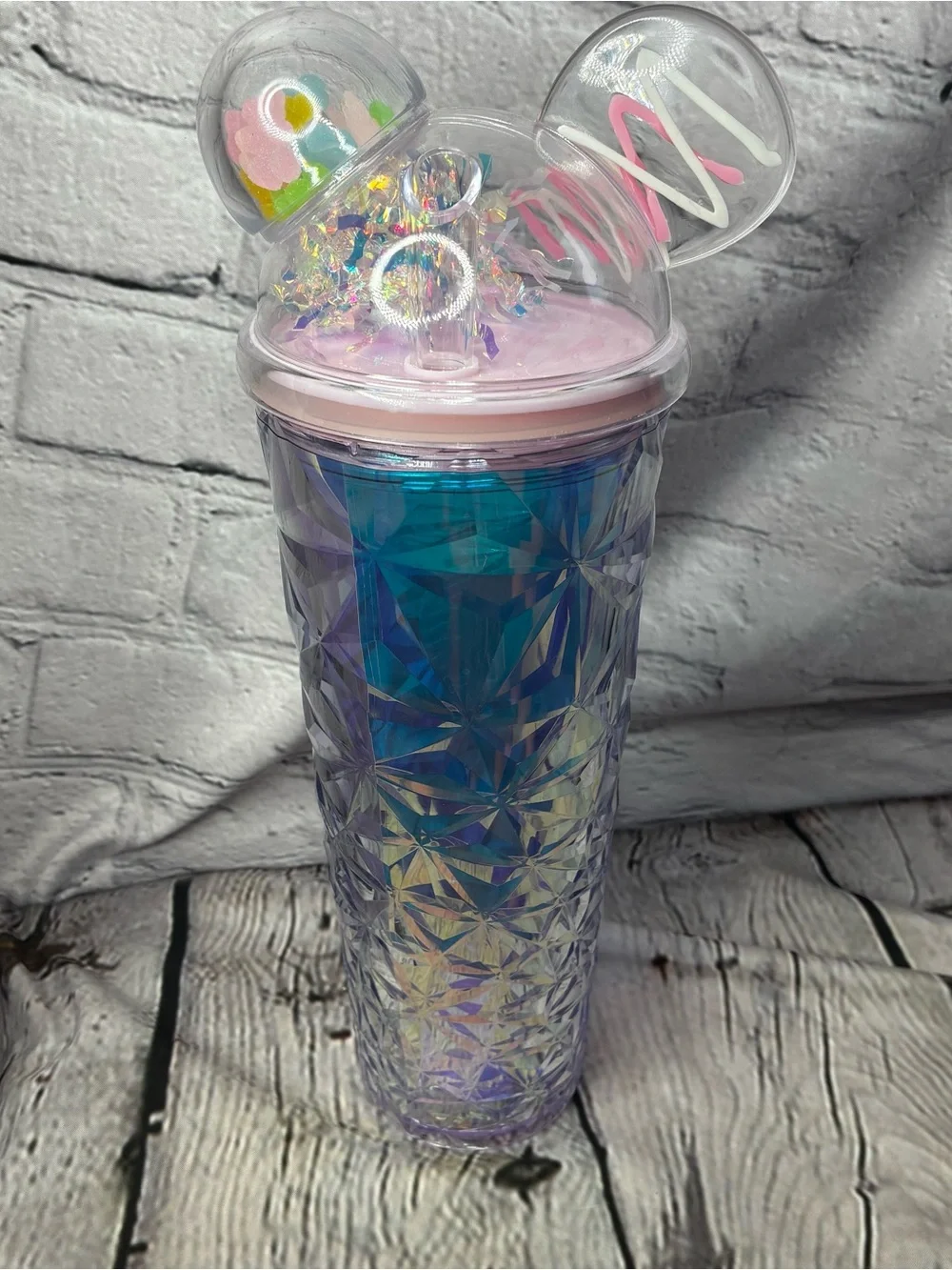 Starbucks Iridescent Purple Tumbler with‎ Pink Mickey Ears Lid